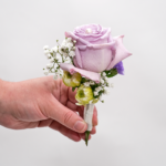 Anstecker Lila-Weiß