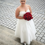 Brautstrauß rote Rosen & rote Calla